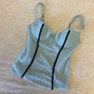 Victoria Secret Women’s blue and black corset